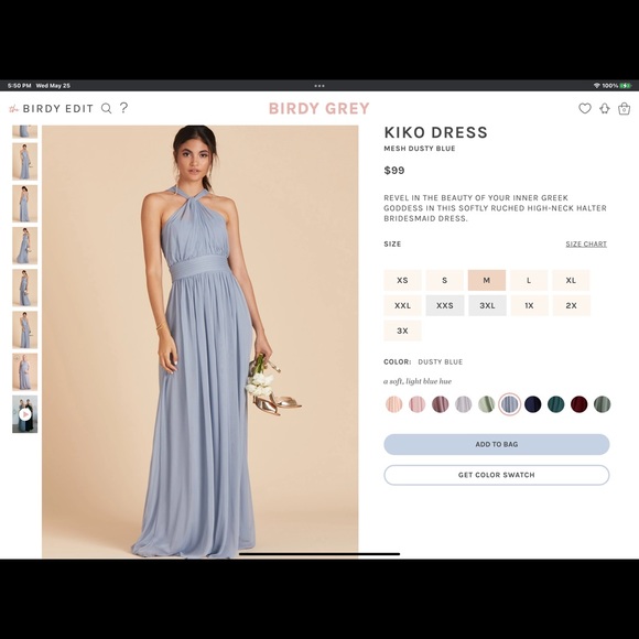 birdy grey dress size chart Birdy Grey | Dresses | Nwt Birdy Grey Kira Bridesmaidprom Dress In Dusty  Blue Size M